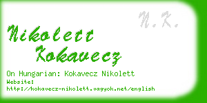 nikolett kokavecz business card